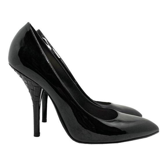 Bottega Veneta Black Patent Intrecciato Stiletto Pumps Size 40.5 - Picture 4 of 9
